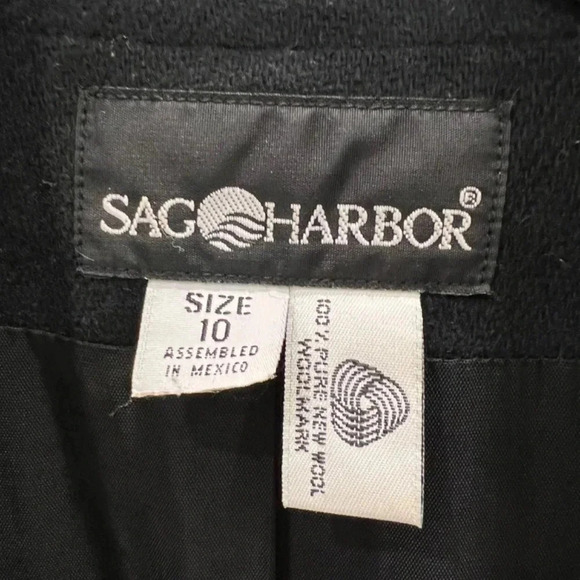 Sag Harbor Black Wool Blazer Size 10 - Picture 4 of 10